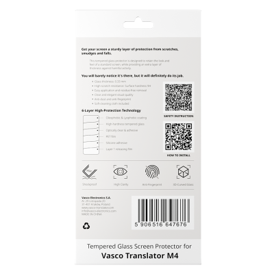 Edzett üveg képernyővédő Vasco Translator M4-hez