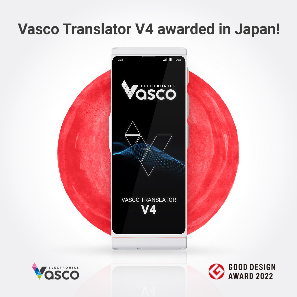 Vasco V4 a Japan Good Designs díj nyertese