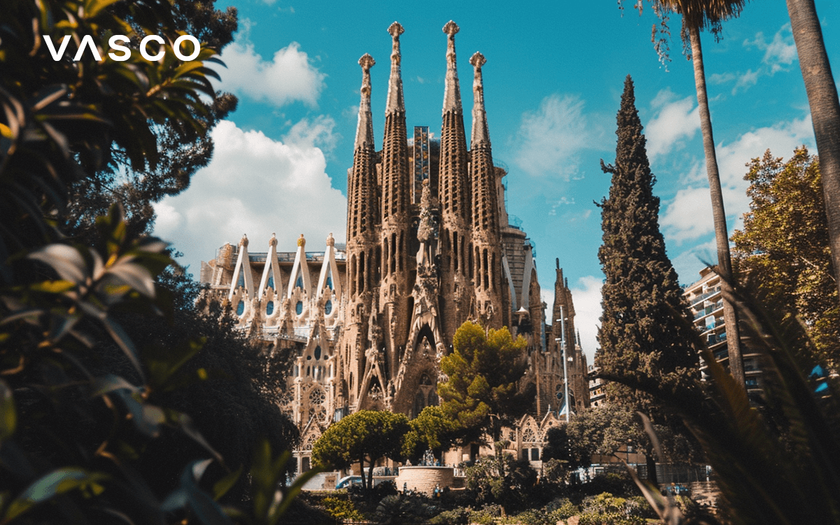 Sagrada Familia, Barcelona, Spanyolország.