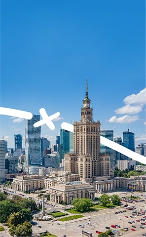 A Kulturális és Tudományos Palota, Varsó egyik legismertebb nevezetessége.